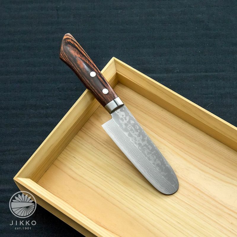 ダマスカスVG10ツバ付小三徳子供包丁
