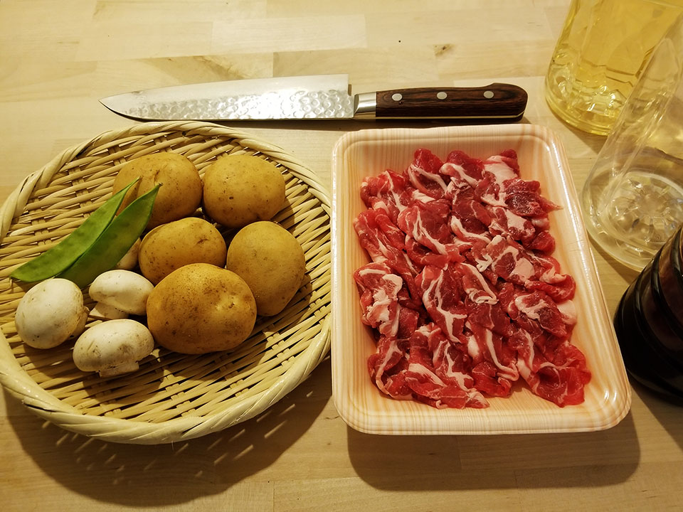 新じゃがと豚肉の甘辛煮 食材